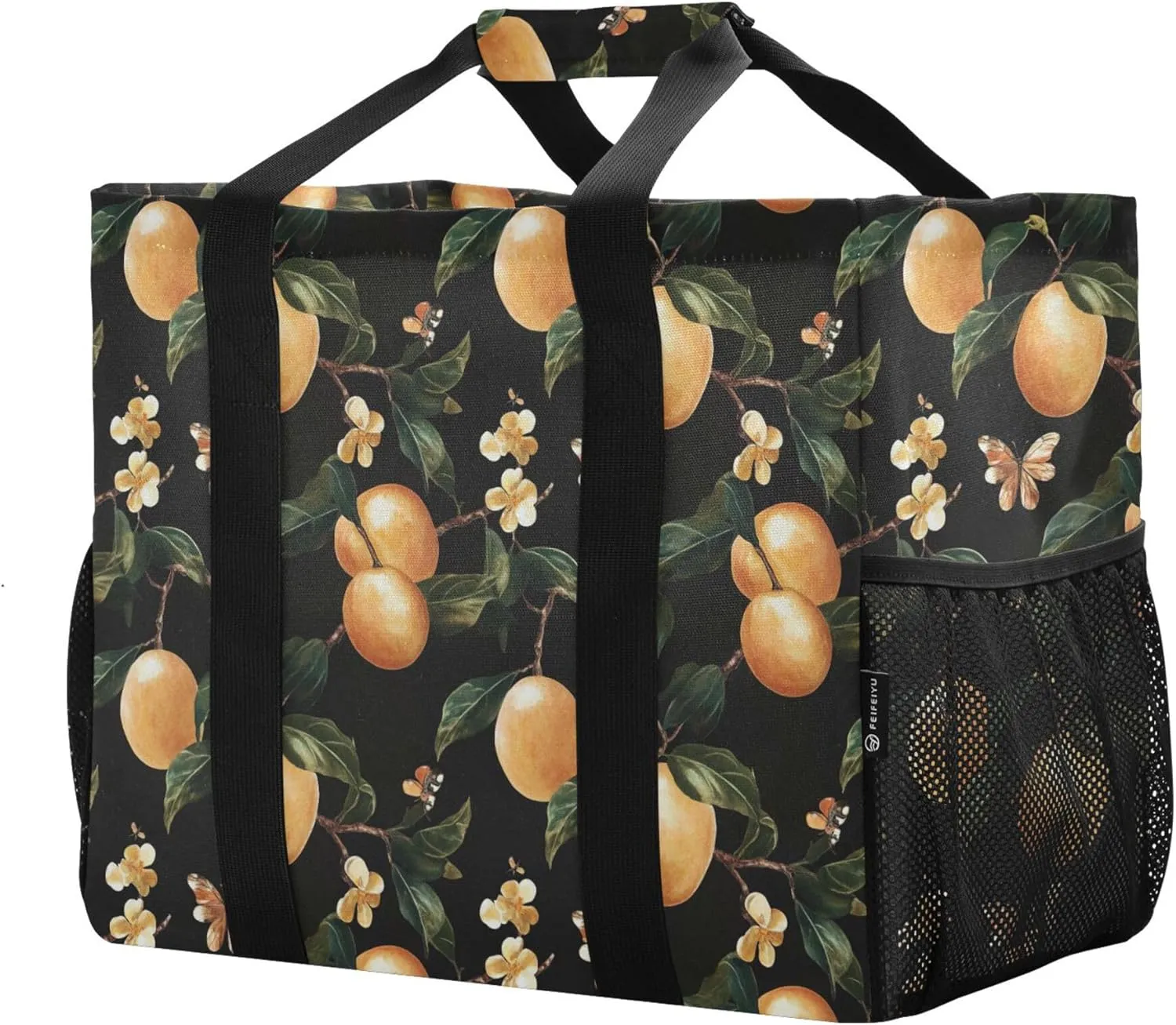 KLL Large Beach Bag Canvas Collapsable Water Resistant Reusable Grocery Bag