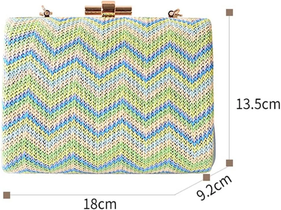 Knitted Metal Women Vintage Small Clutch Purse Chain Shoulder Evening Bags Female Purse Bags