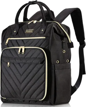 Knitting Bag Backpack, Yarn Organizer with USB Charging Port, Quilted Backpack for Women, Mothers Day Gifts Large Travel Crochet Bag Totes for Crochet Hooks, Knitting Needles, Yarn Supplies, Black