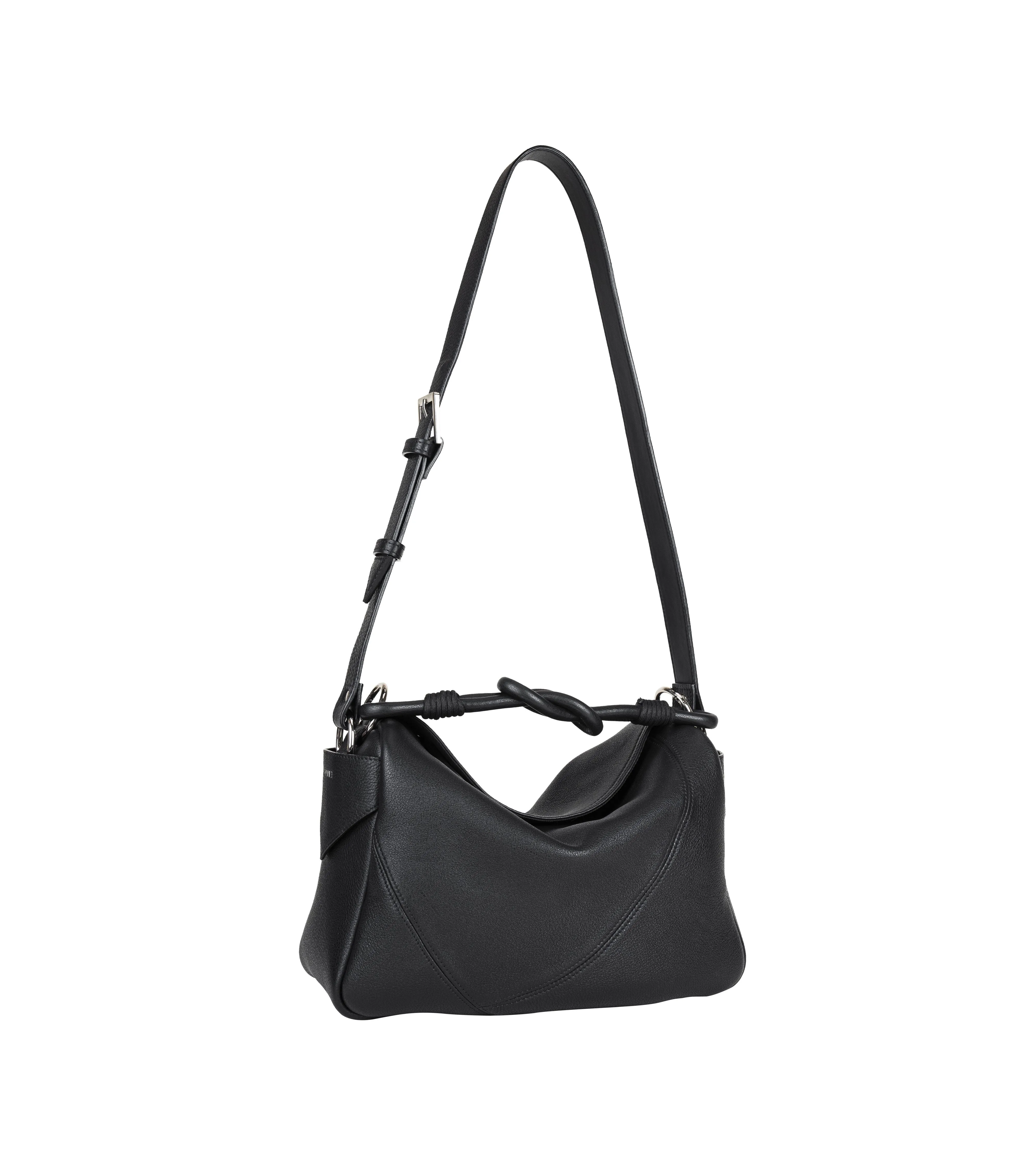Knot Handle Leather Handbag