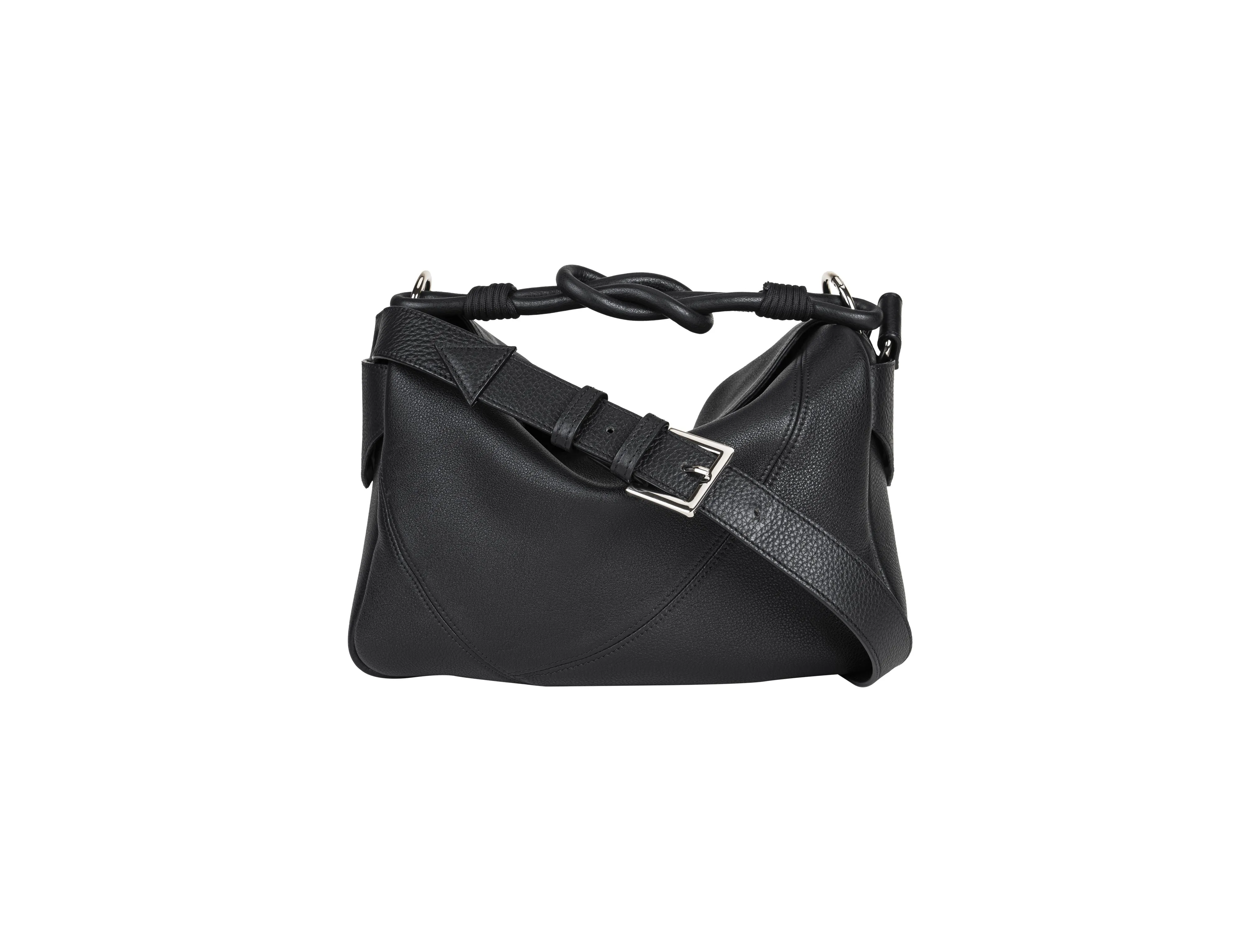 Knot Handle Leather Handbag