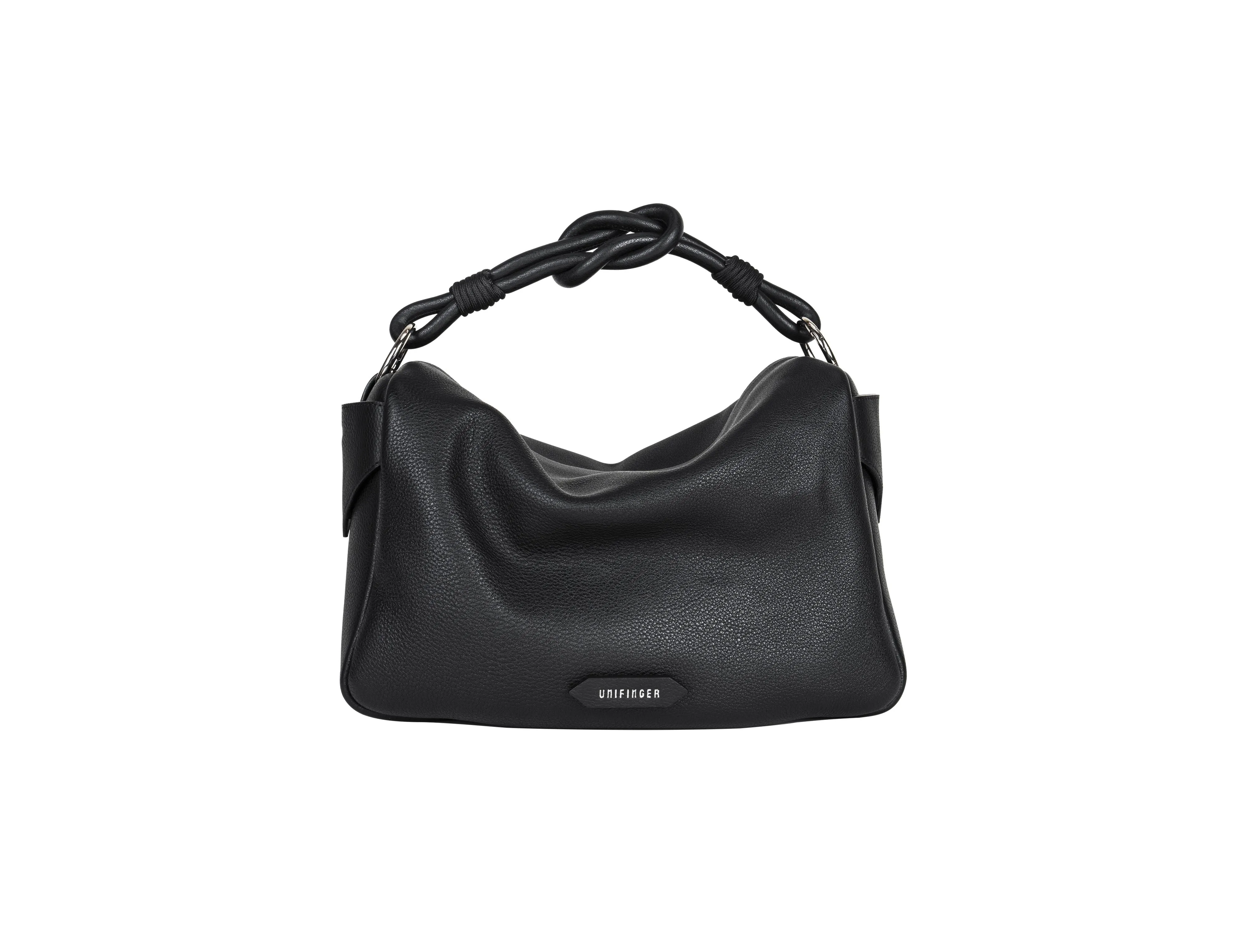 Knot Handle Leather Handbag