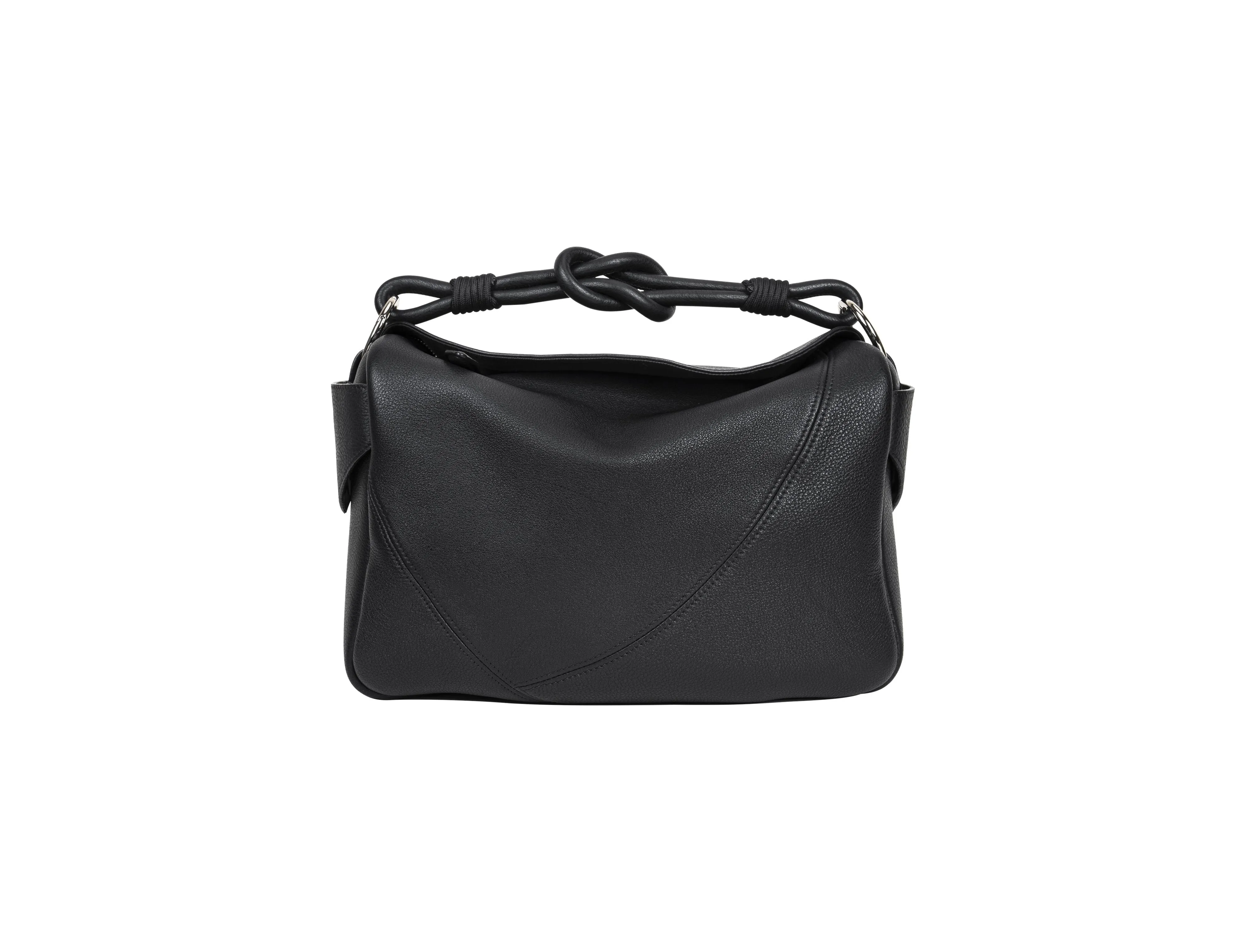 Knot Handle Leather Handbag