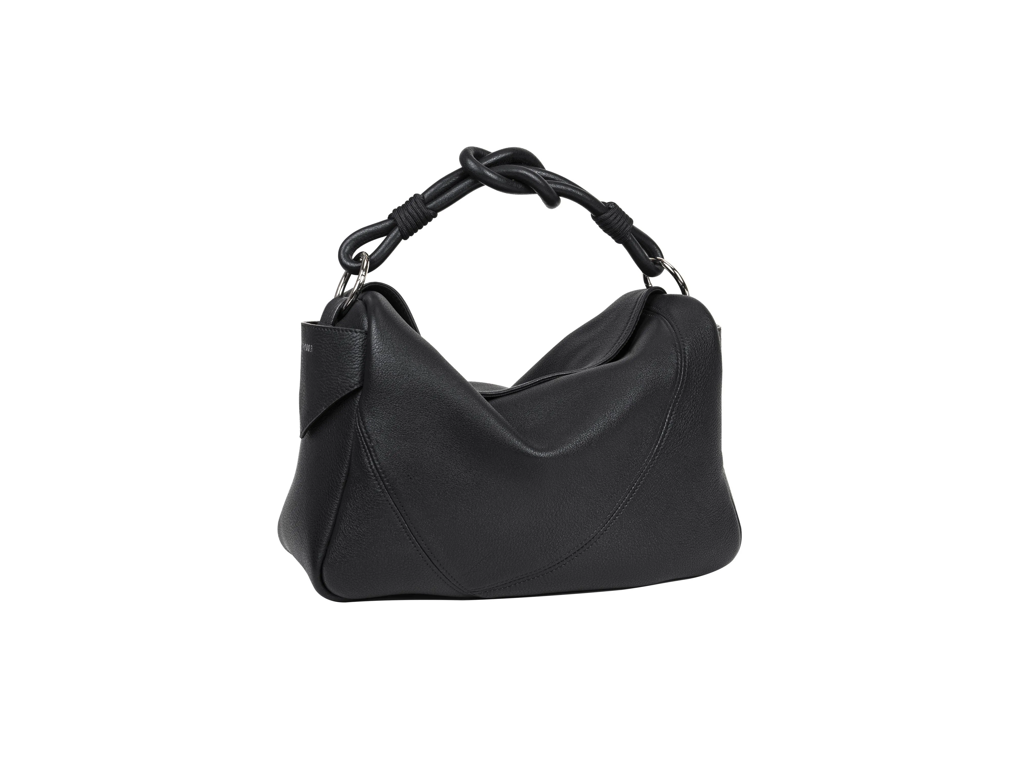 Knot Handle Leather Handbag