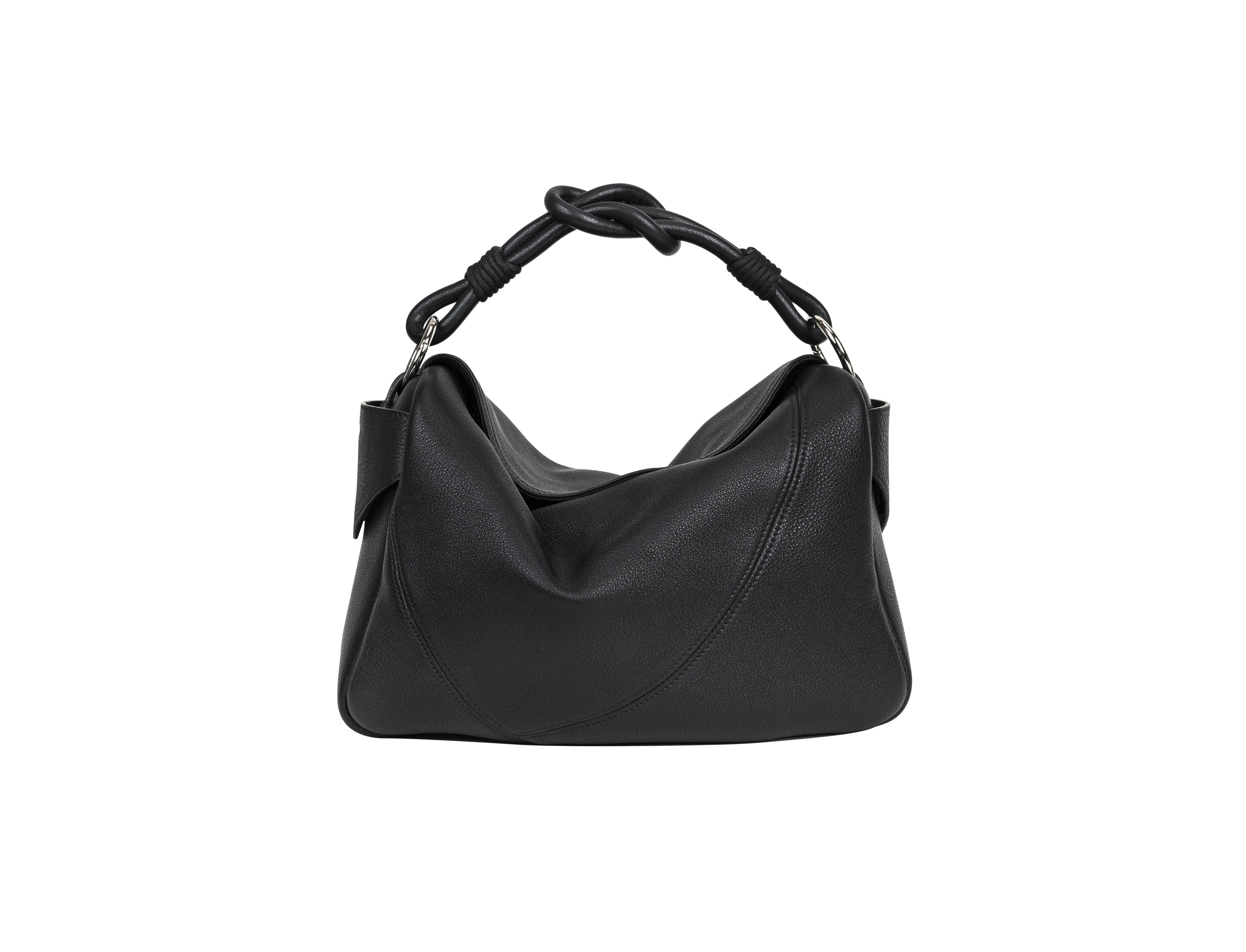 Knot Handle Leather Handbag