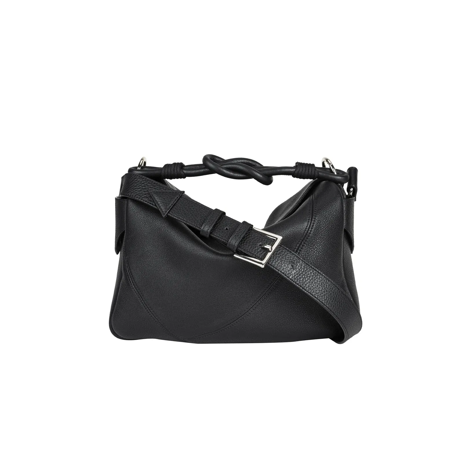 Knot Handle Leather Handbag