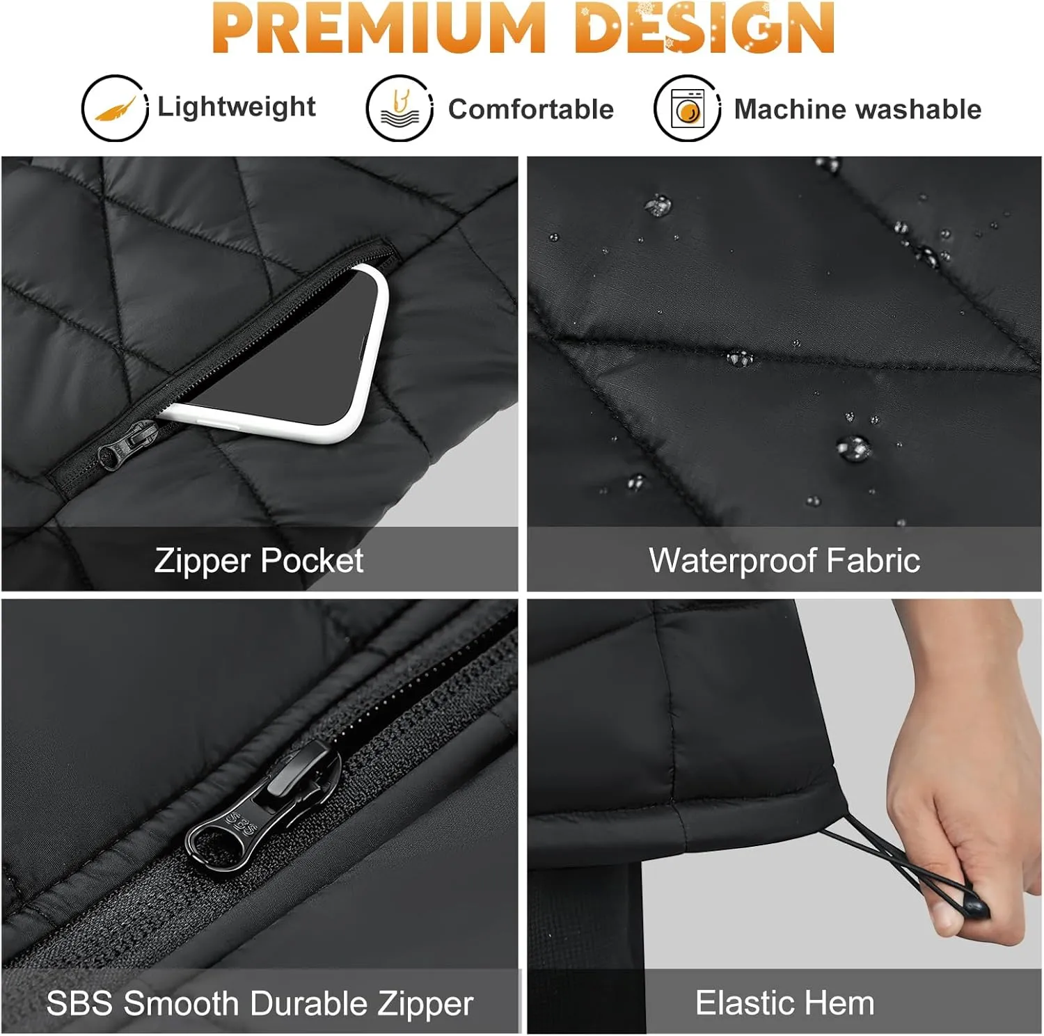 KOVNLO Heated Vest for Women With Battery Pack Included, Smart Controller with Light-out Design, Electric Heated Jackets