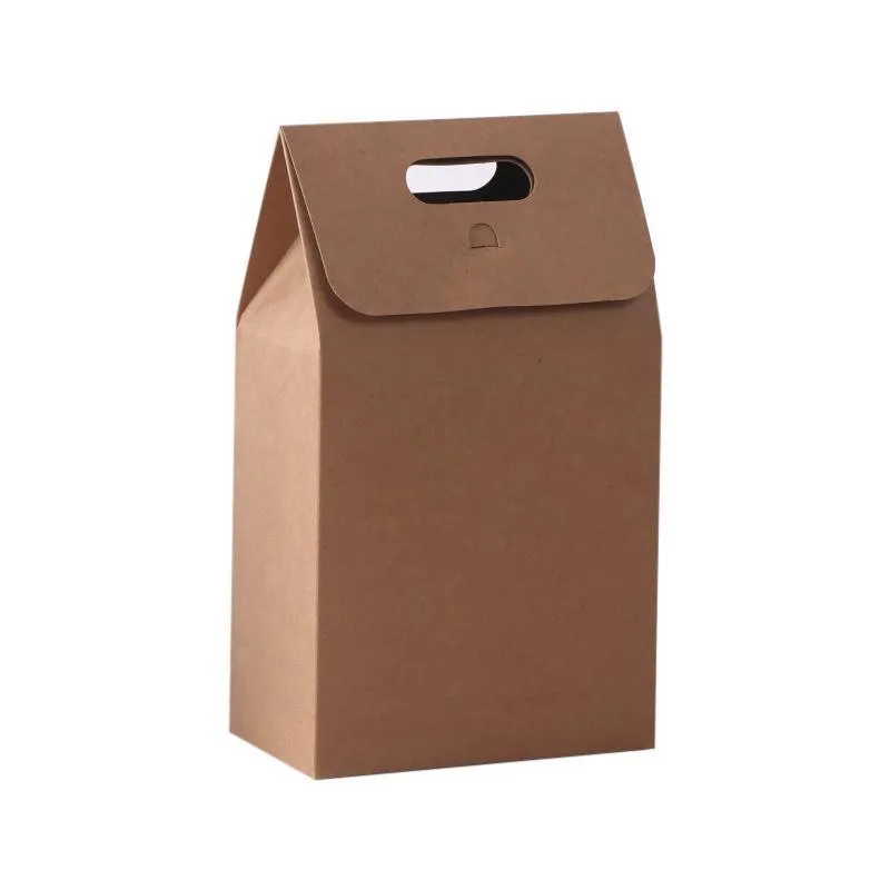 Kraft Paper Bags with Die Cut Handle 100PCS Kraft 4Sizes