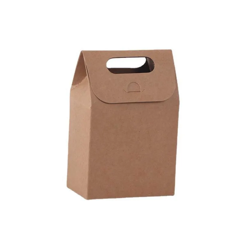 Kraft Paper Bags with Die Cut Handle 100PCS Kraft 4Sizes