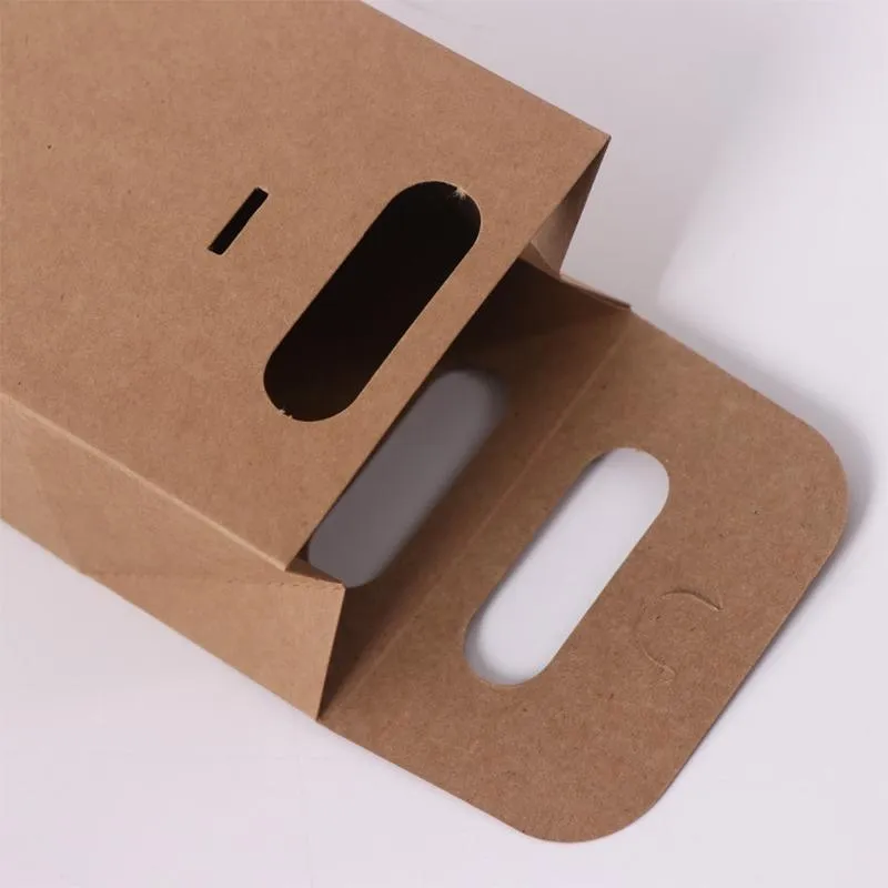 Kraft Paper Bags with Die Cut Handle 100PCS Kraft 4Sizes