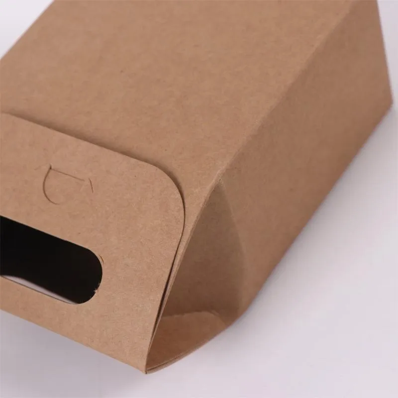 Kraft Paper Bags with Die Cut Handle 100PCS Kraft 4Sizes