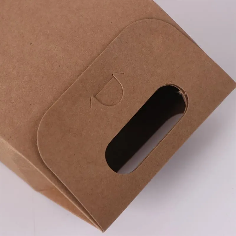 Kraft Paper Bags with Die Cut Handle 100PCS Kraft 4Sizes