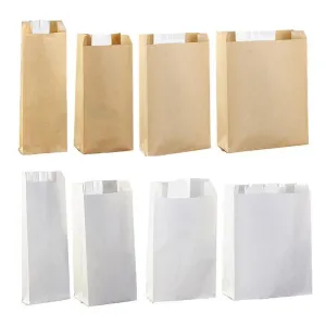 Kraft Paper Cake Bags with Stripe Window 200PCS 4Sizes