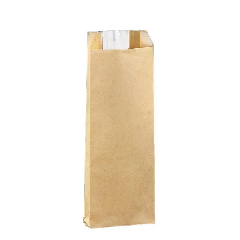 Kraft Paper Cake Bags with Stripe Window 200PCS 4Sizes