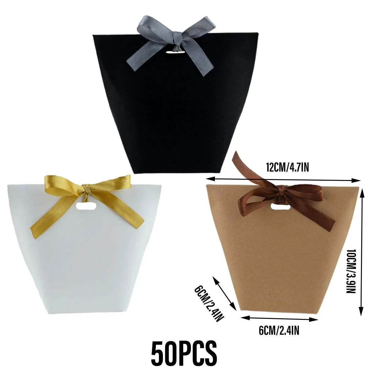 Kraft Paper Gift Bags Party Candy Bags 50PCS
