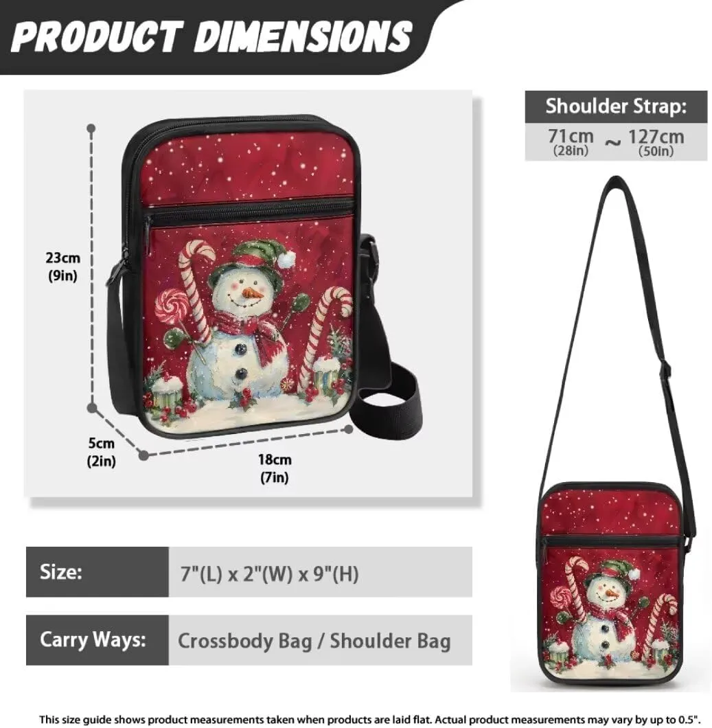 Kuiaobaty Women Crossbody Bag Small Sling Bag Christmas Messenger Bag Men Satchel Purse