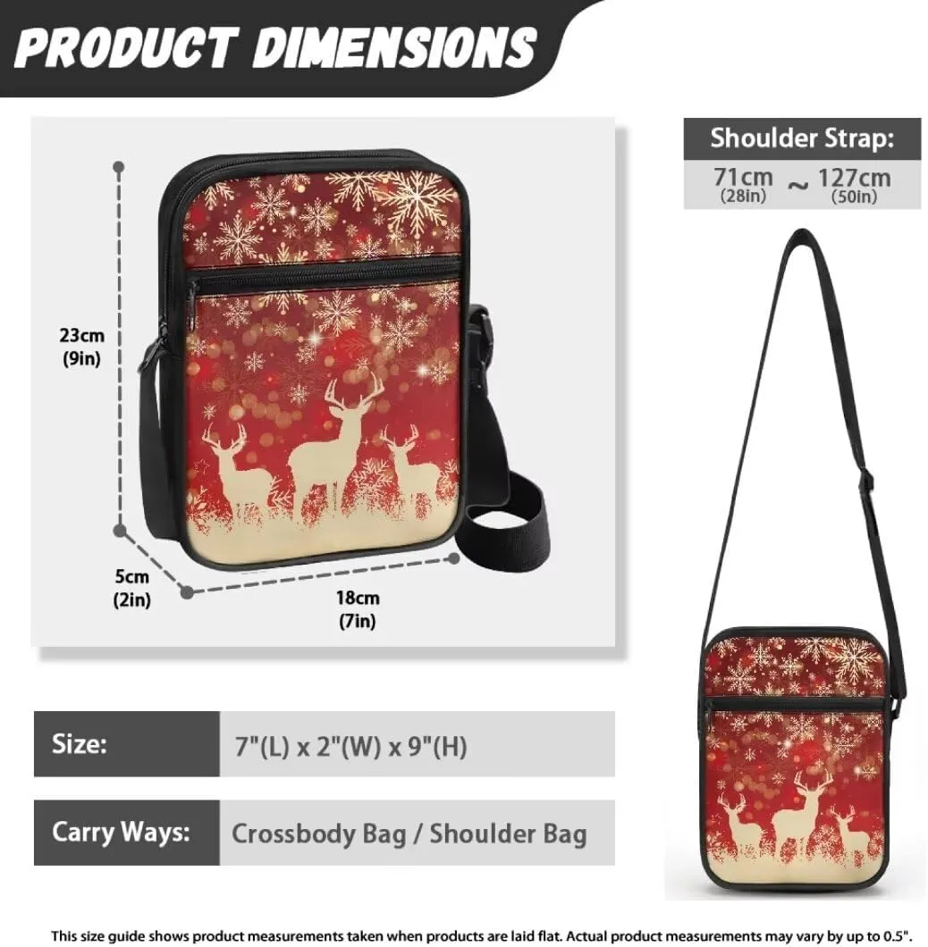 Kuiaobaty Women Crossbody Bag Small Sling Bag Christmas Messenger Bag Men Satchel Purse