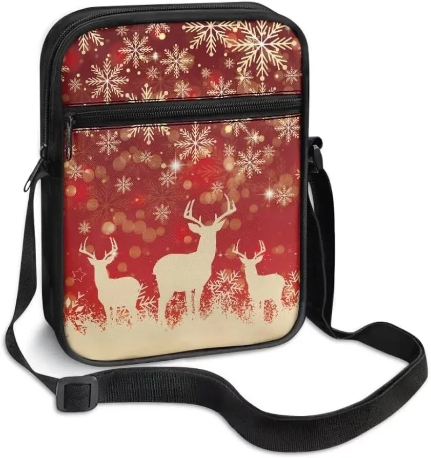 Kuiaobaty Women Crossbody Bag Small Sling Bag Christmas Messenger Bag Men Satchel Purse