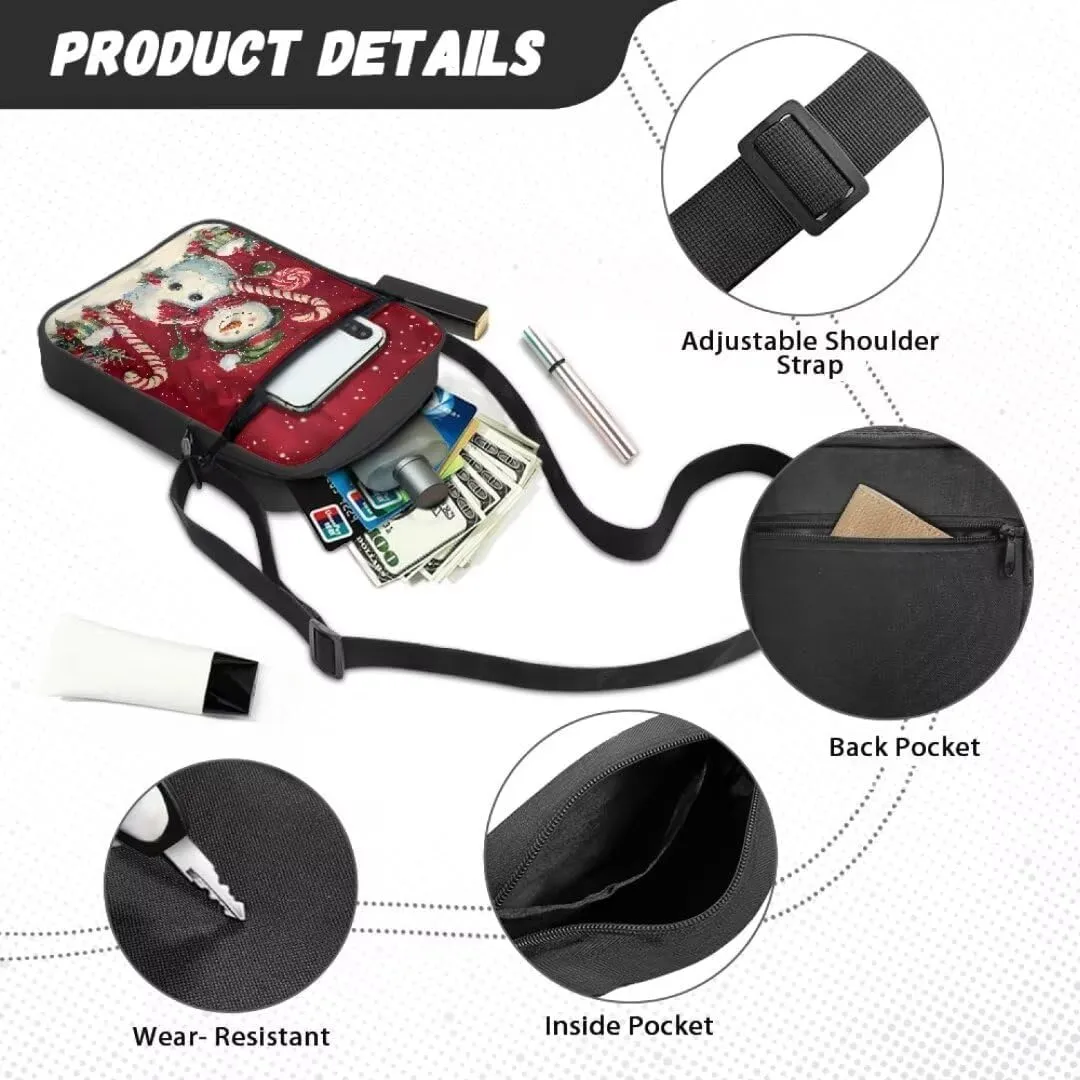 Kuiaobaty Women Crossbody Bag Small Sling Bag Christmas Messenger Bag Men Satchel Purse