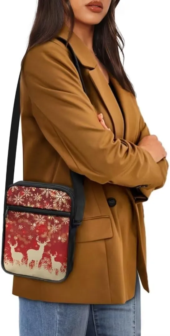 Kuiaobaty Women Crossbody Bag Small Sling Bag Christmas Messenger Bag Men Satchel Purse