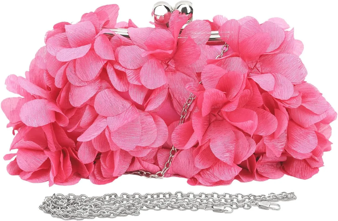 LAKSMI Women Clutch Evening Bags Floral Appliques Formal Purse Shouder Handbags with Detachable Chains