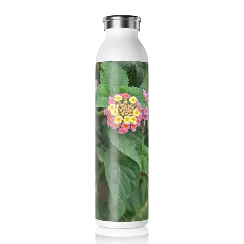 Lantana Flowers Slim Water Bottle for Stylish Hydration