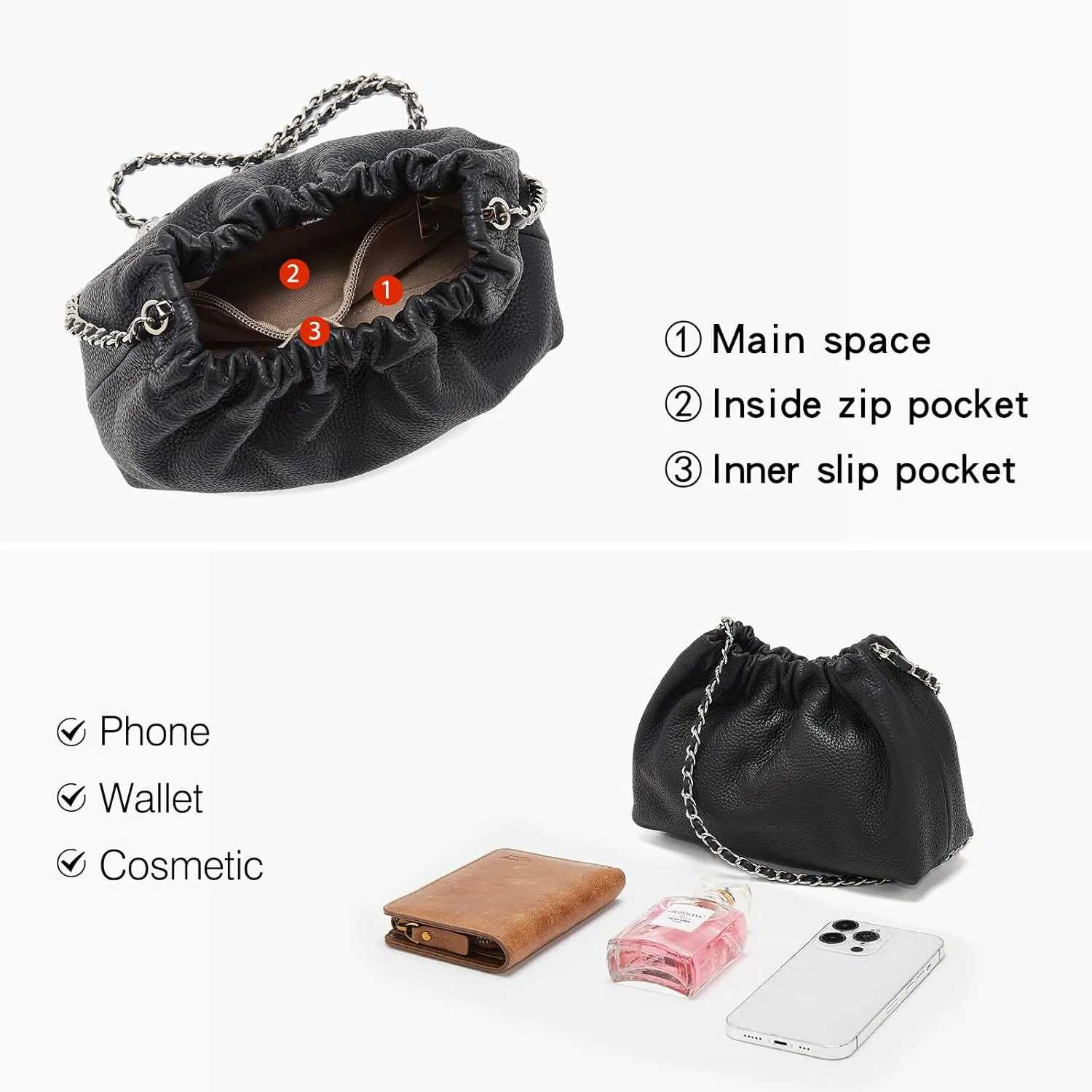 LAORENTOU Vegan Leather Crossbody Bags for Women Heart Shaped Magnetic Buckle Shoulder Bag Purse for Ladies