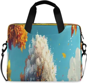 Laptop Bag for Women - Fits 16 inch with Laptop Compartment Carrying Messenger Sleeve with Strap Professional Fashion Travel Purse for Business Office Bag Vegetative