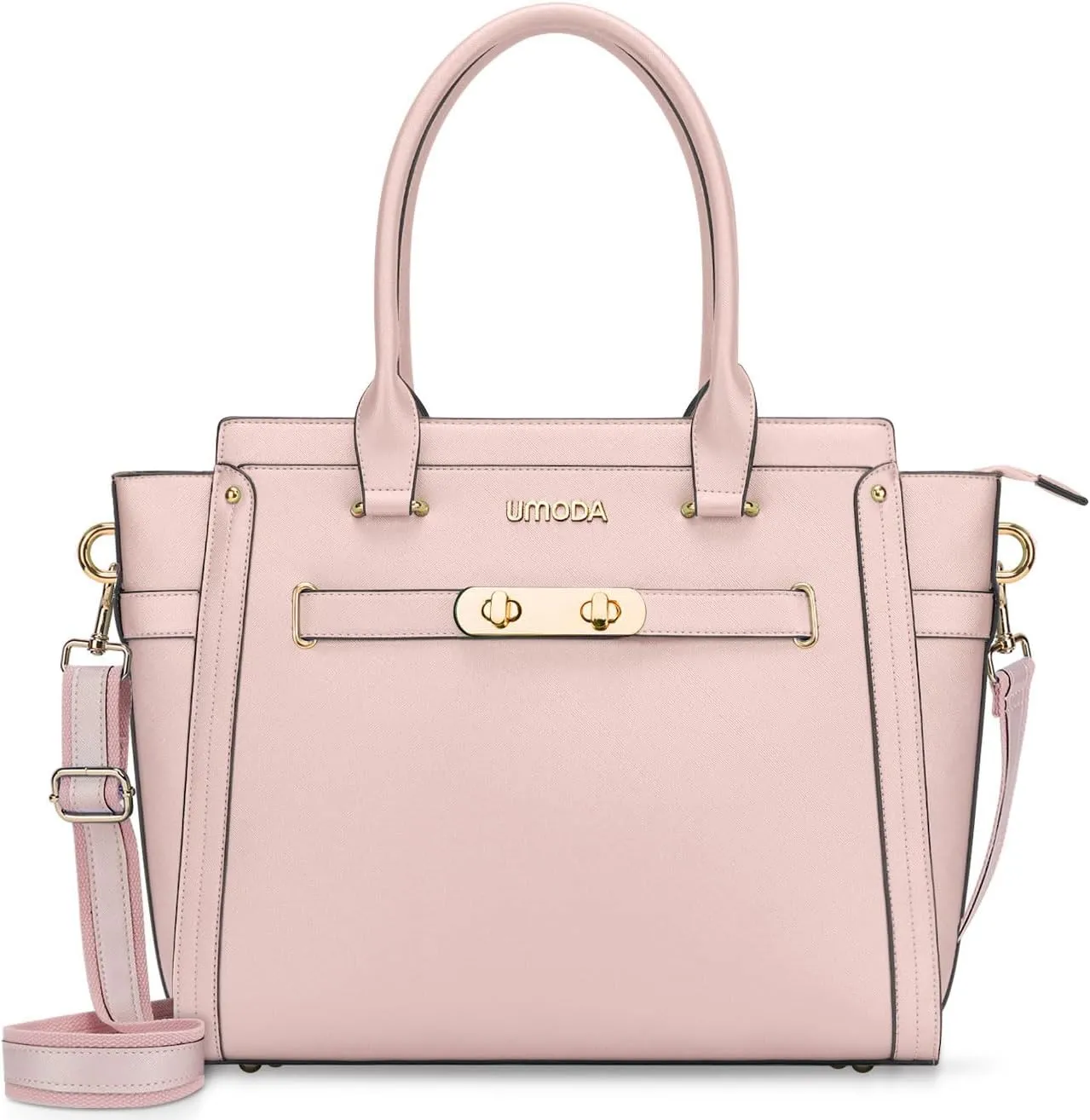 Laptop Bag for Women,15.6 Inch Multi Pocket Padded Tote Bag, Computer Bags for Women, Light Pink