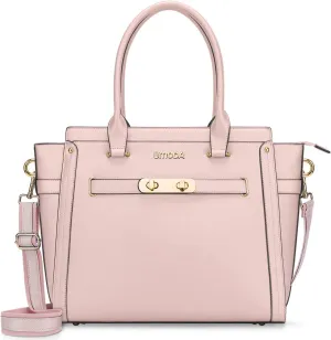 Laptop Bag for Women,15.6 Inch Multi Pocket Padded Tote Bag, Computer Bags for Women, Light Pink