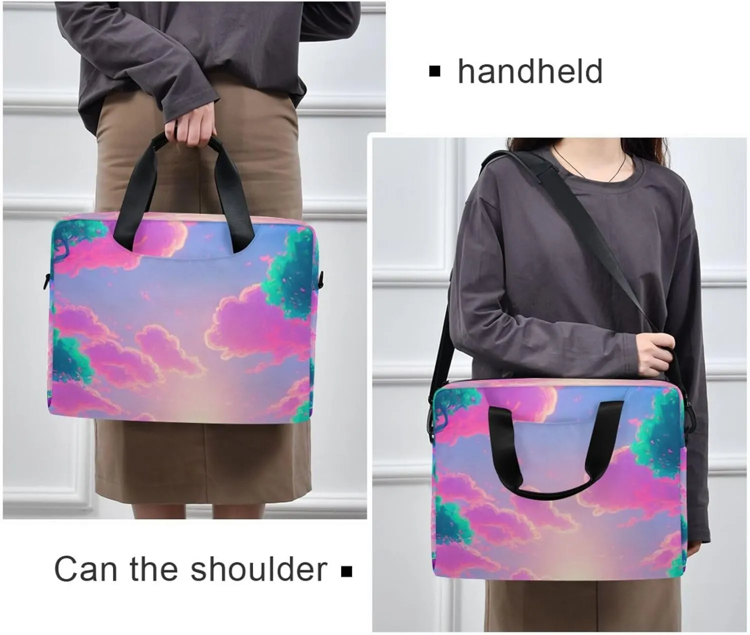 Laptop Bag Shoulder Bags Messenger Bag for Women Men Crossbody Document Case Briefcases Leather Computer Work Office