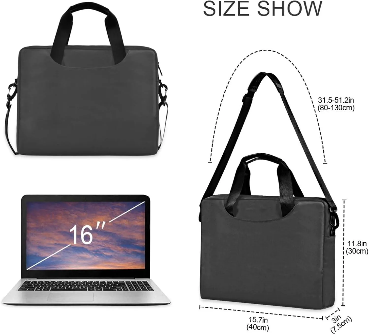 Laptop Bag Shoulder Bags Messenger Bag for Women Men Crossbody Document Case Briefcases Leather Computer Work Office