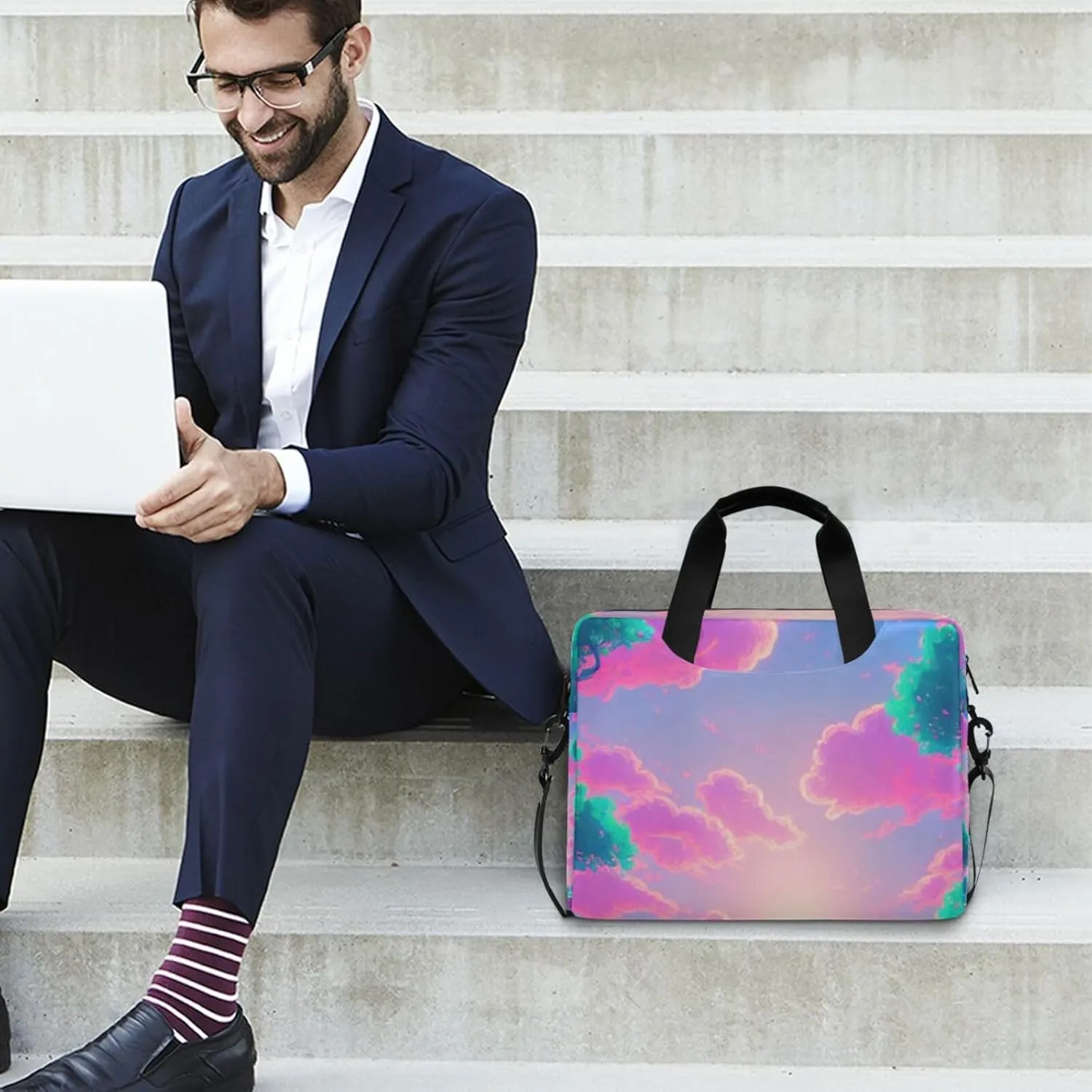 Laptop Bag Shoulder Bags Messenger Bag for Women Men Crossbody Document Case Briefcases Leather Computer Work Office