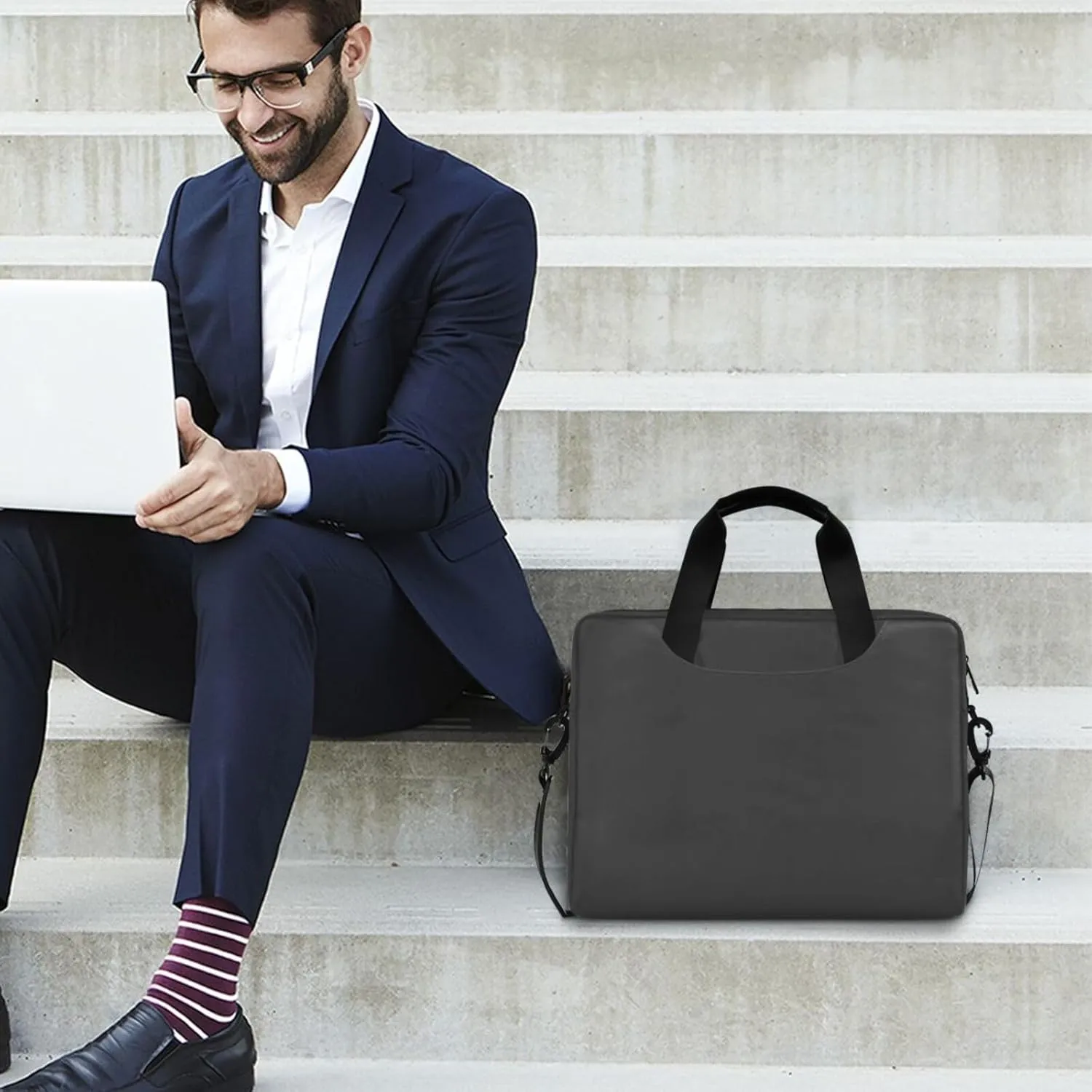 Laptop Bag Shoulder Bags Messenger Bag for Women Men Crossbody Document Case Briefcases Leather Computer Work Office