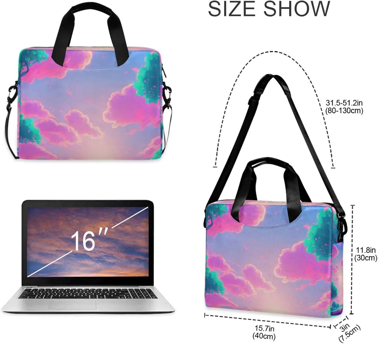 Laptop Bag Shoulder Bags Messenger Bag for Women Men Crossbody Document Case Briefcases Leather Computer Work Office