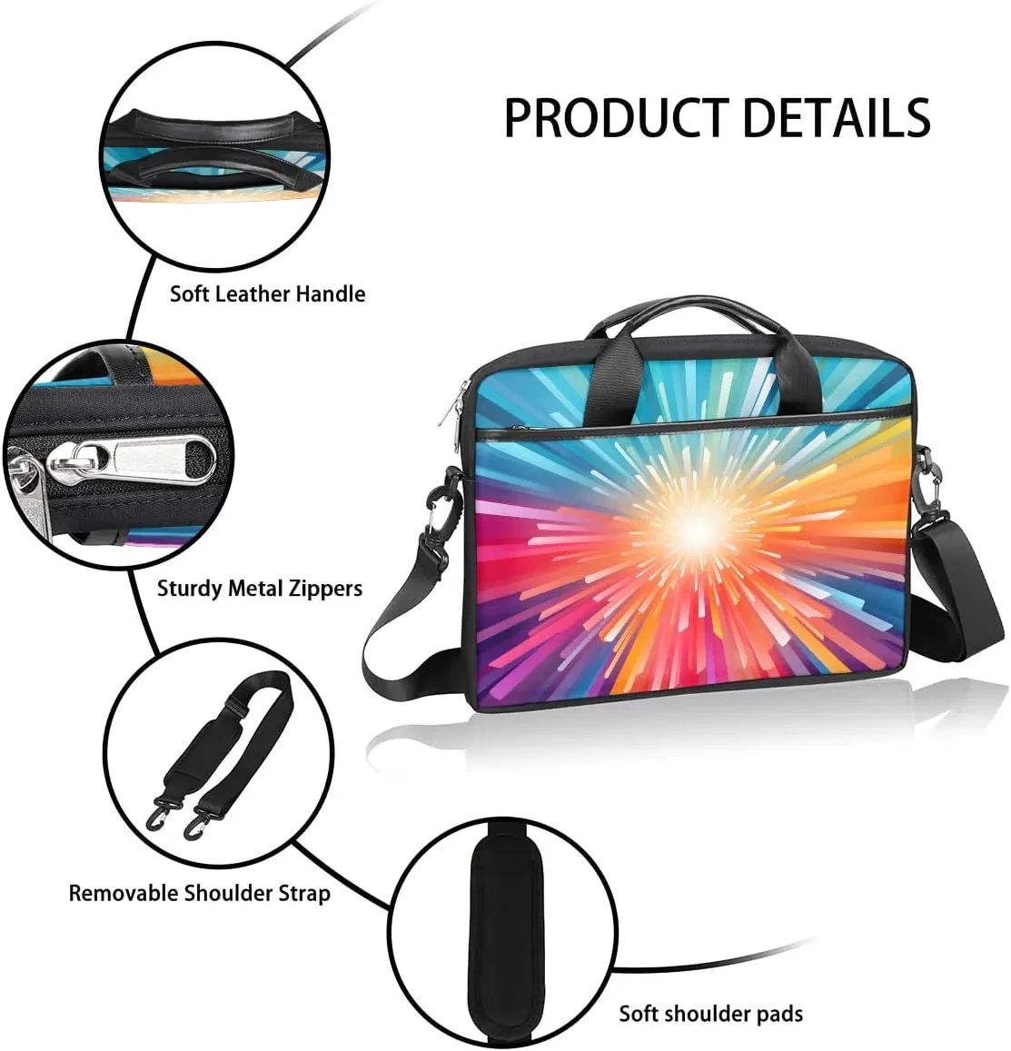 Laptop Shoulder Bag for 13-15 Inch Waterproof Laptop Sleeve Case Bag Slim Computer Carry Case Computer Cases for Laptops