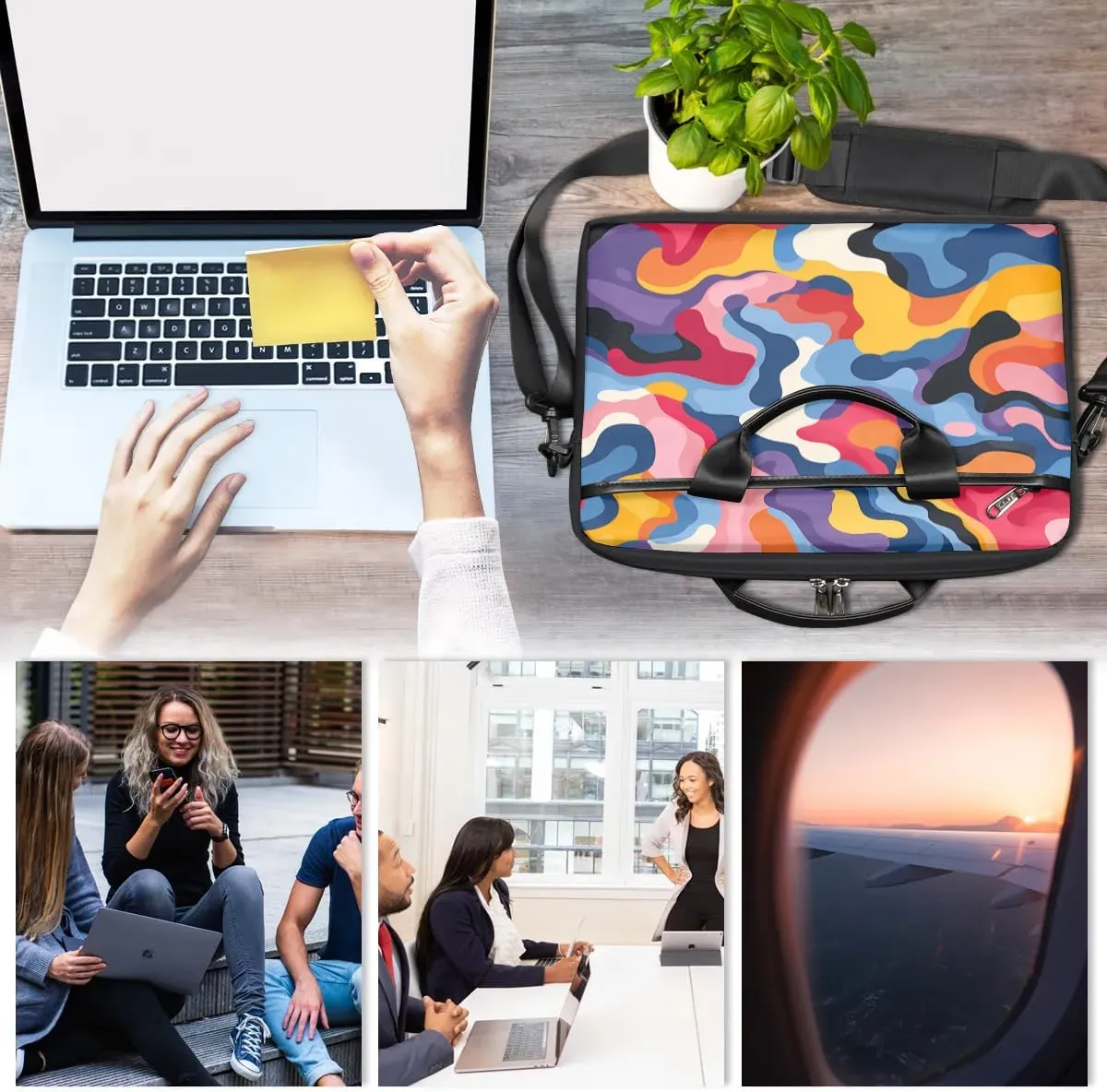 Laptop Shoulder Bag for 13-15 Inch Waterproof Laptop Sleeve Case Bag Slim Computer Carry Case Computer Cases for Laptops