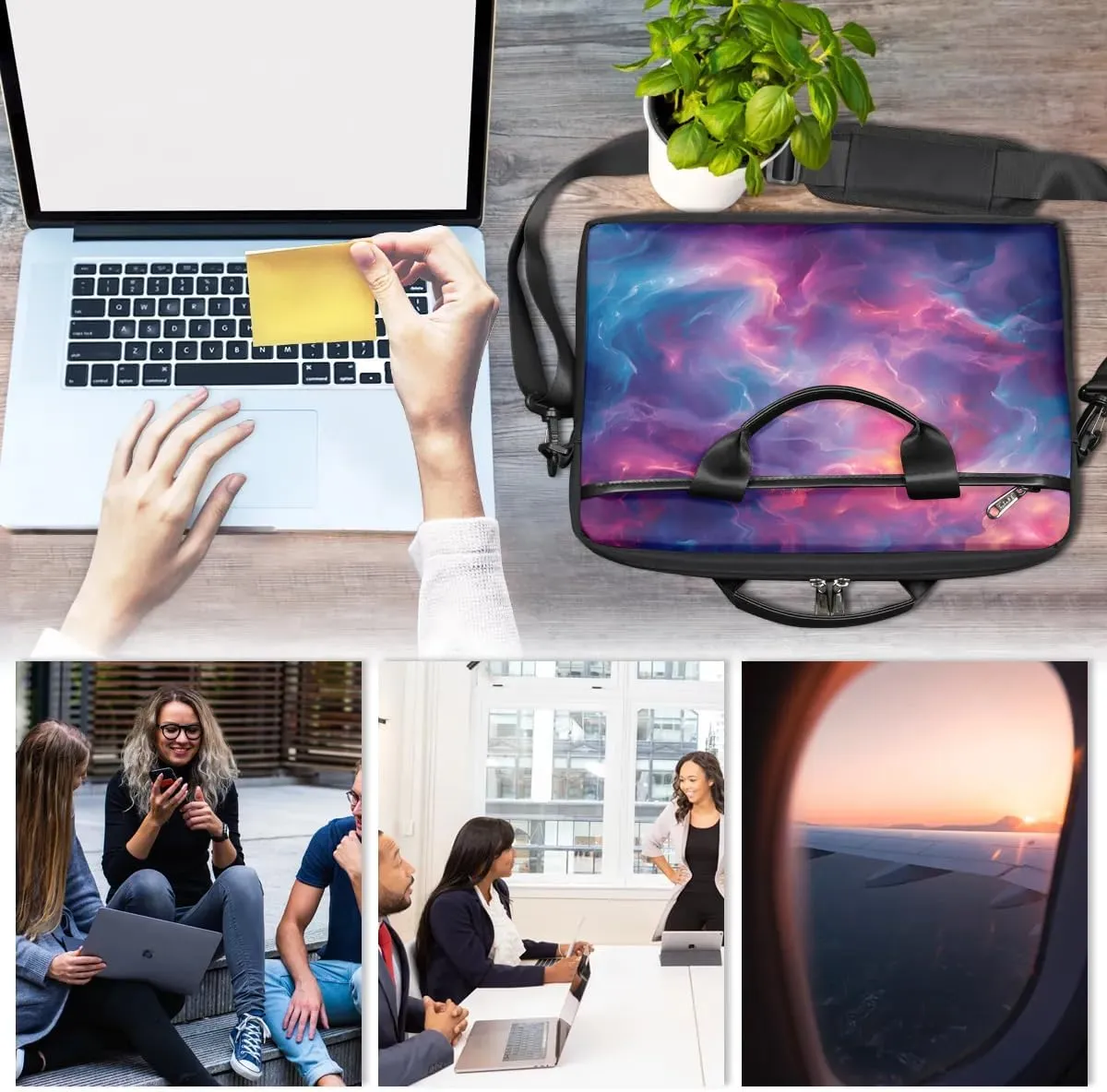 Laptop Shoulder Bag for 13-15 Inch Waterproof Laptop Sleeve Case Bag Slim Computer Carry Case Computer Cases for Laptops
