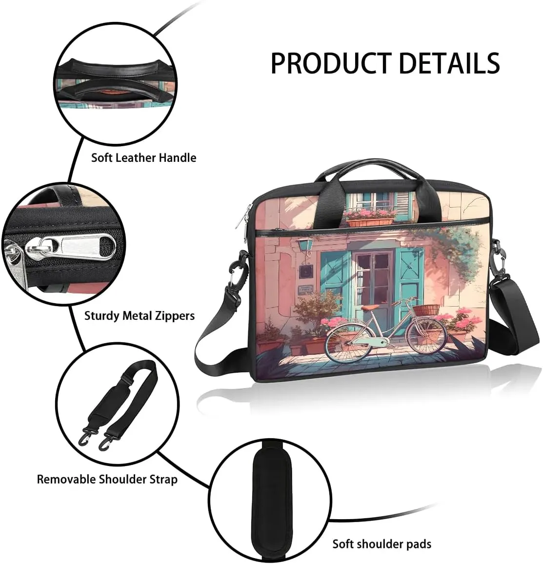 Laptop Shoulder Bag for 13-15 Inch Waterproof Laptop Sleeve Case Bag Slim Computer Carry Case Computer Cases for Laptops