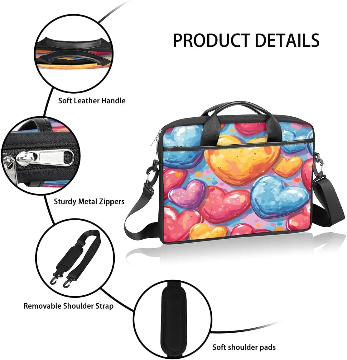 Laptop Shoulder Bag for 13-15 Inch Waterproof Laptop Sleeve Case Bag Slim Computer Carry Case Computer Cases for Laptops