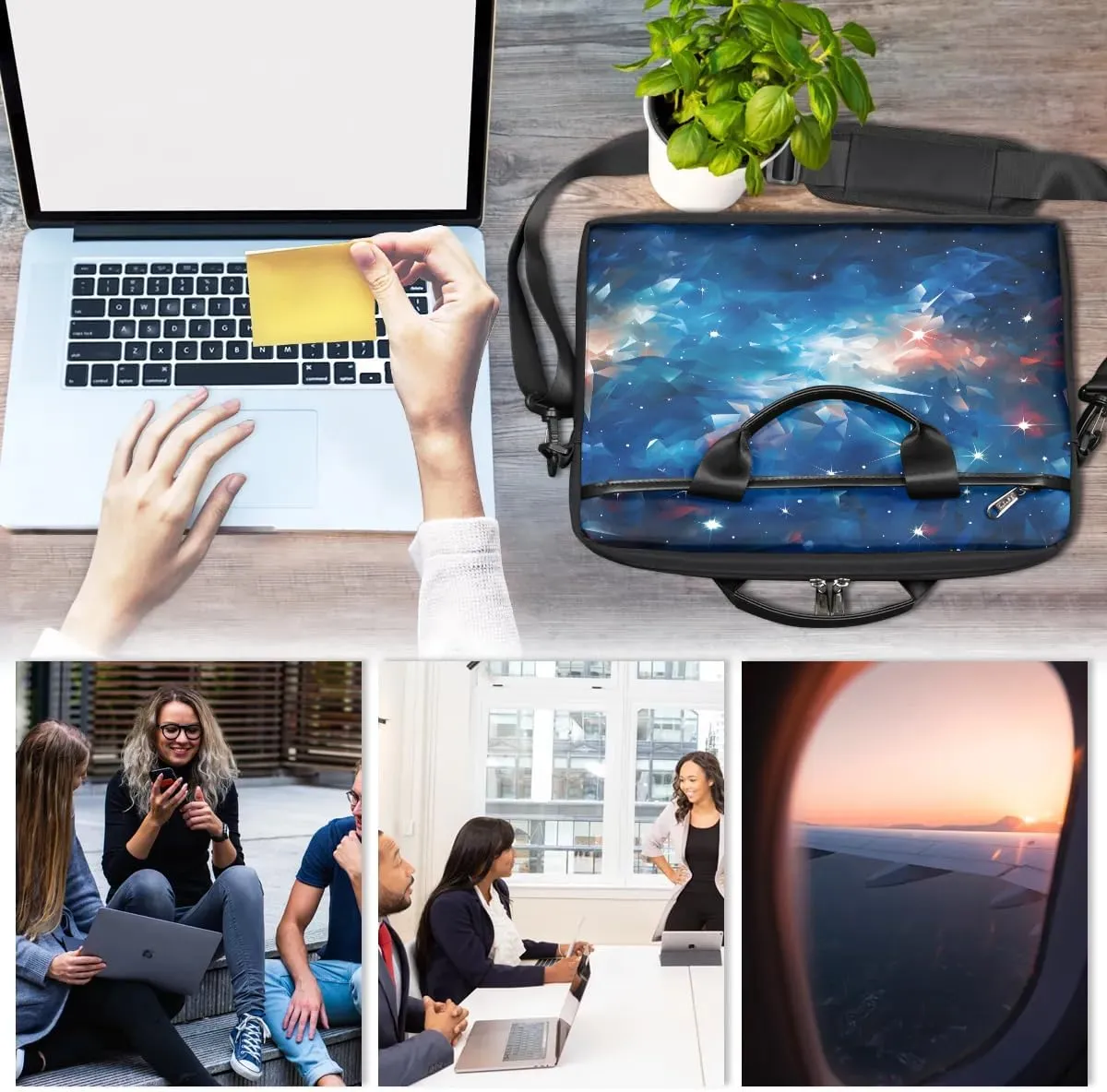 Laptop Shoulder Bag for 13-15 Inch Waterproof Laptop Sleeve Case Bag Slim Computer Carry Case Computer Cases for Laptops