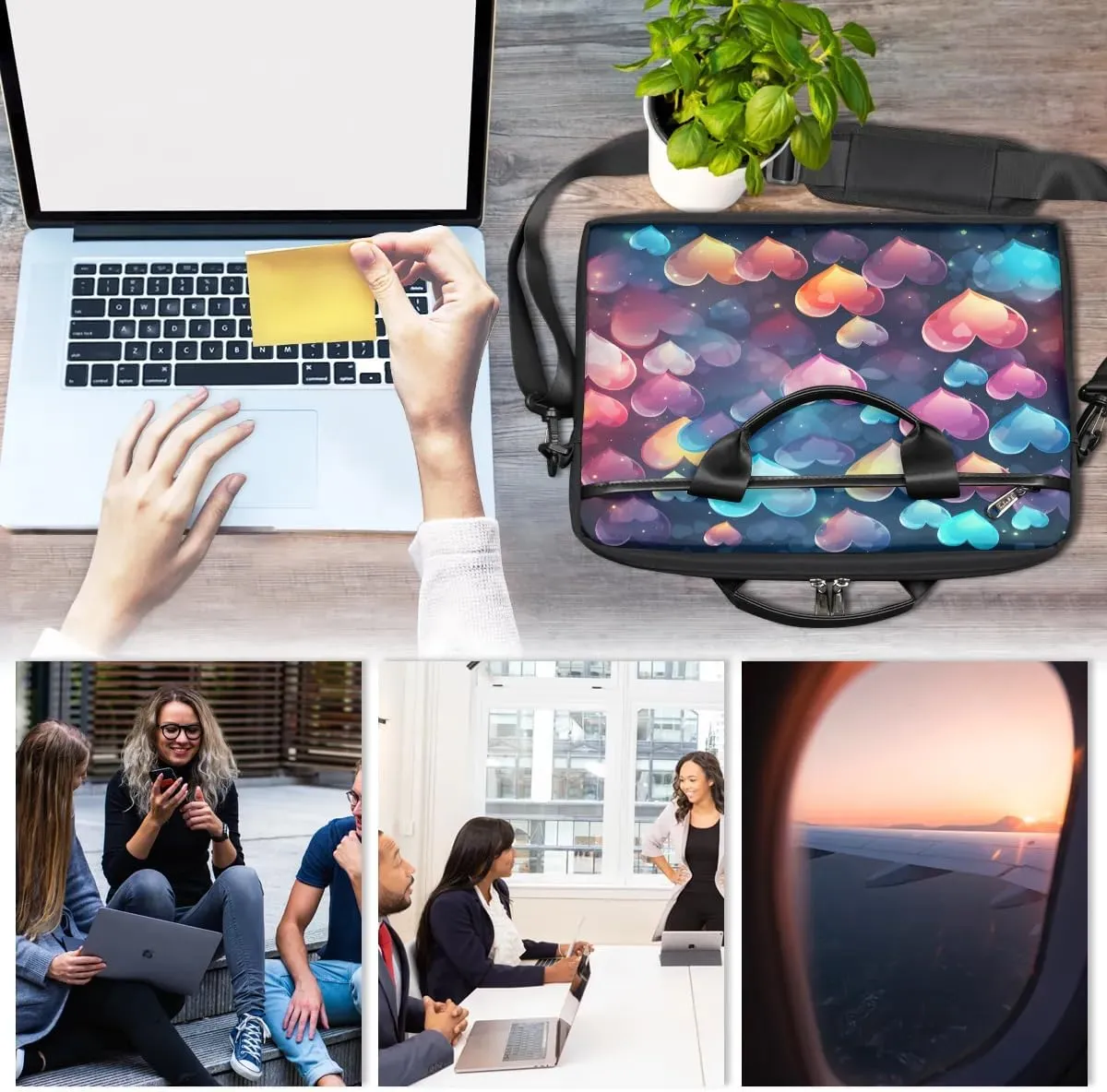 Laptop Shoulder Bag for 13-15 Inch Waterproof Laptop Sleeve Case Bag Slim Computer Carry Case Computer Cases for Laptops