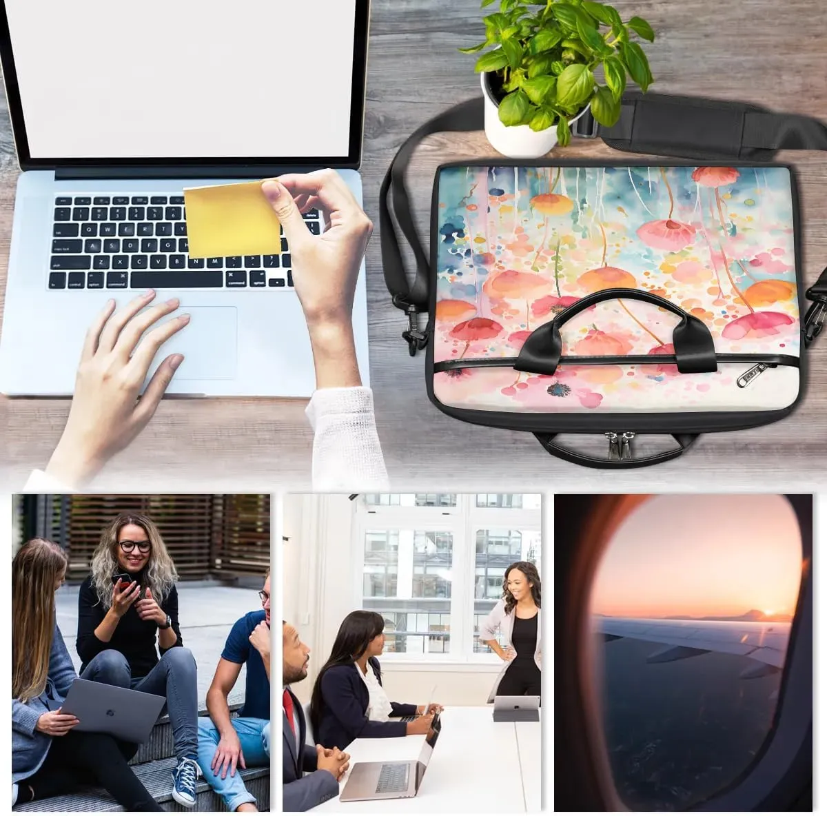 Laptop Shoulder Bag for 13-15 Inch Waterproof Laptop Sleeve Case Bag Slim Computer Carry Case Computer Cases for Laptops