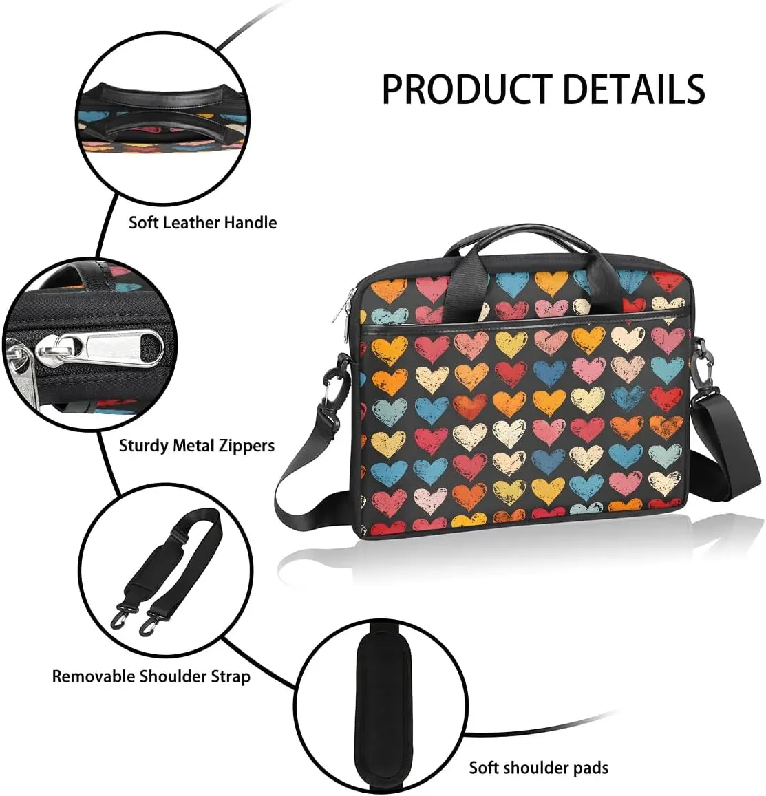 Laptop Shoulder Bag for 13-15 Inch Waterproof Laptop Sleeve Case Bag Slim Computer Carry Case Computer Cases for Laptops