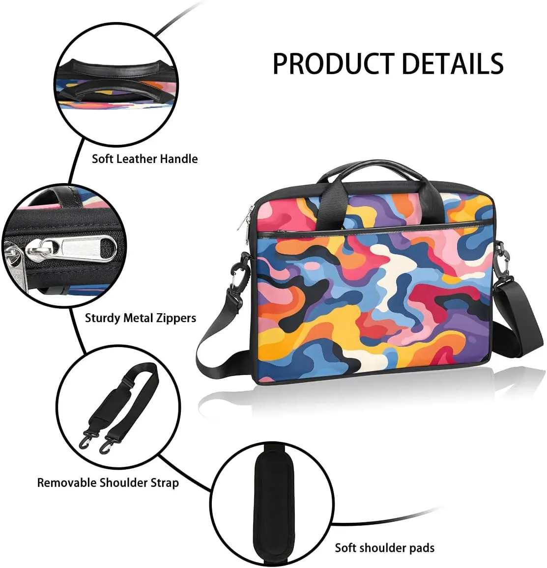 Laptop Shoulder Bag for 13-15 Inch Waterproof Laptop Sleeve Case Bag Slim Computer Carry Case Computer Cases for Laptops