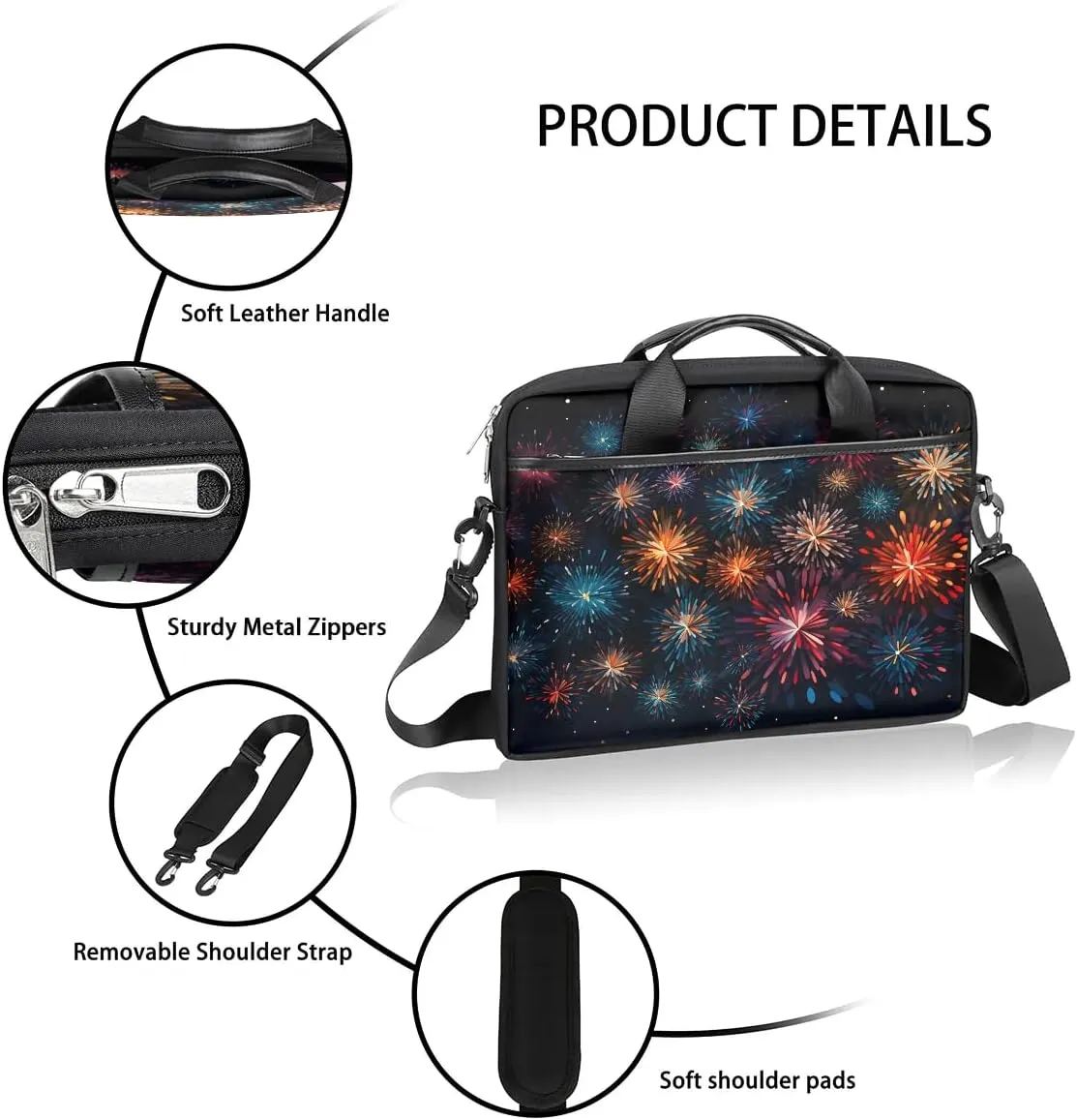 Laptop Shoulder Bag for 13-15 Inch Waterproof Laptop Sleeve Case Bag Slim Computer Carry Case Computer Cases for Laptops