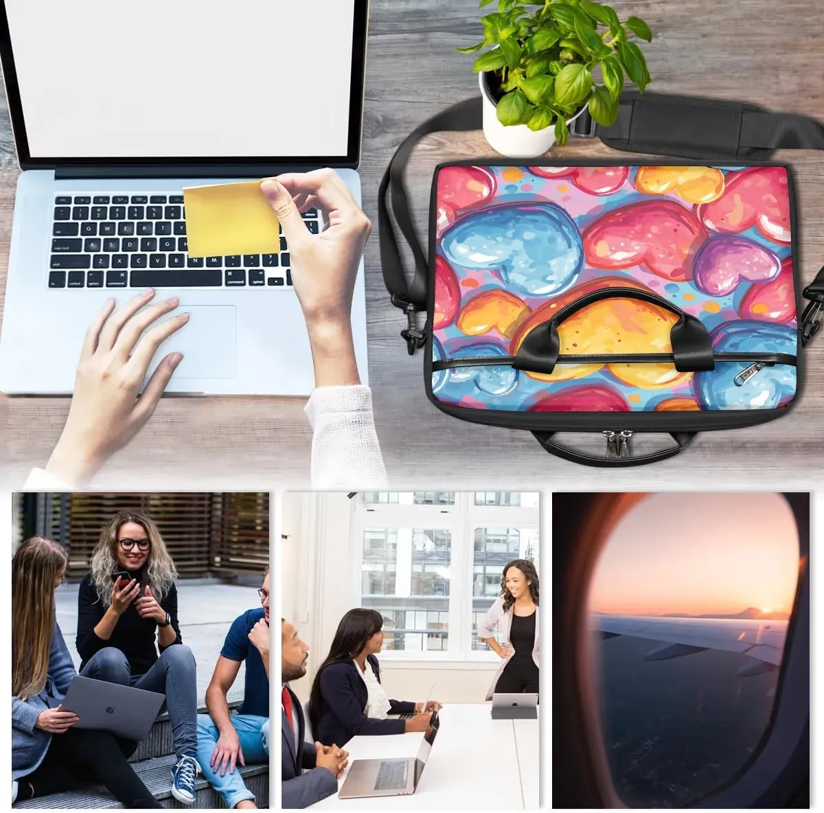 Laptop Shoulder Bag for 13-15 Inch Waterproof Laptop Sleeve Case Bag Slim Computer Carry Case Computer Cases for Laptops