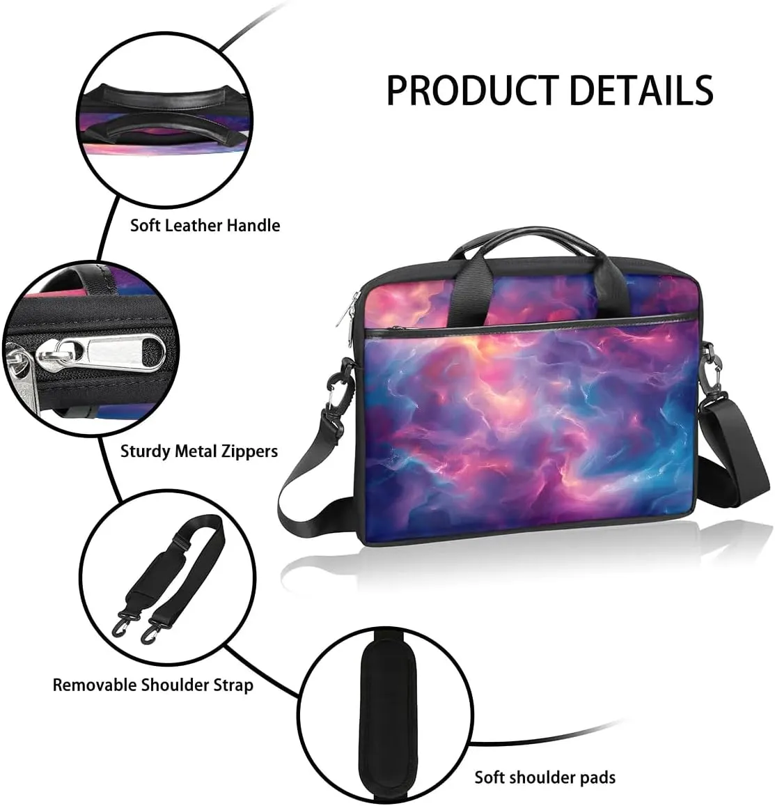 Laptop Shoulder Bag for 13-15 Inch Waterproof Laptop Sleeve Case Bag Slim Computer Carry Case Computer Cases for Laptops