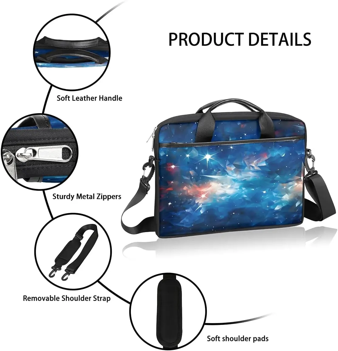 Laptop Shoulder Bag for 13-15 Inch Waterproof Laptop Sleeve Case Bag Slim Computer Carry Case Computer Cases for Laptops