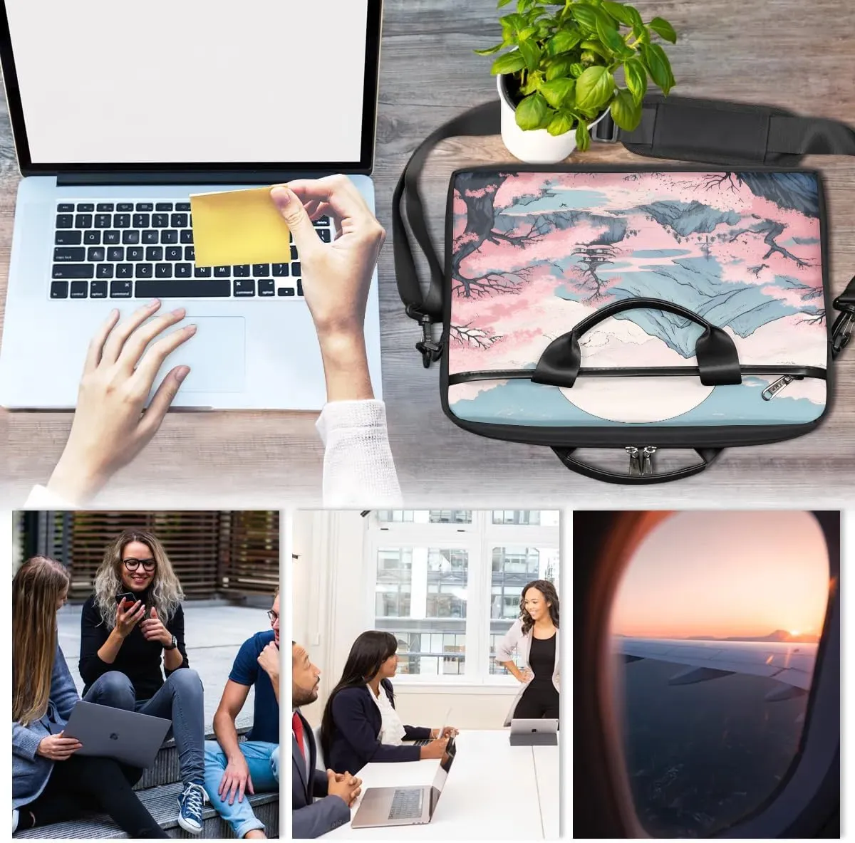 Laptop Shoulder Bag for 13-15 Inch Waterproof Laptop Sleeve Case Bag Slim Computer Carry Case Computer Cases for Laptops